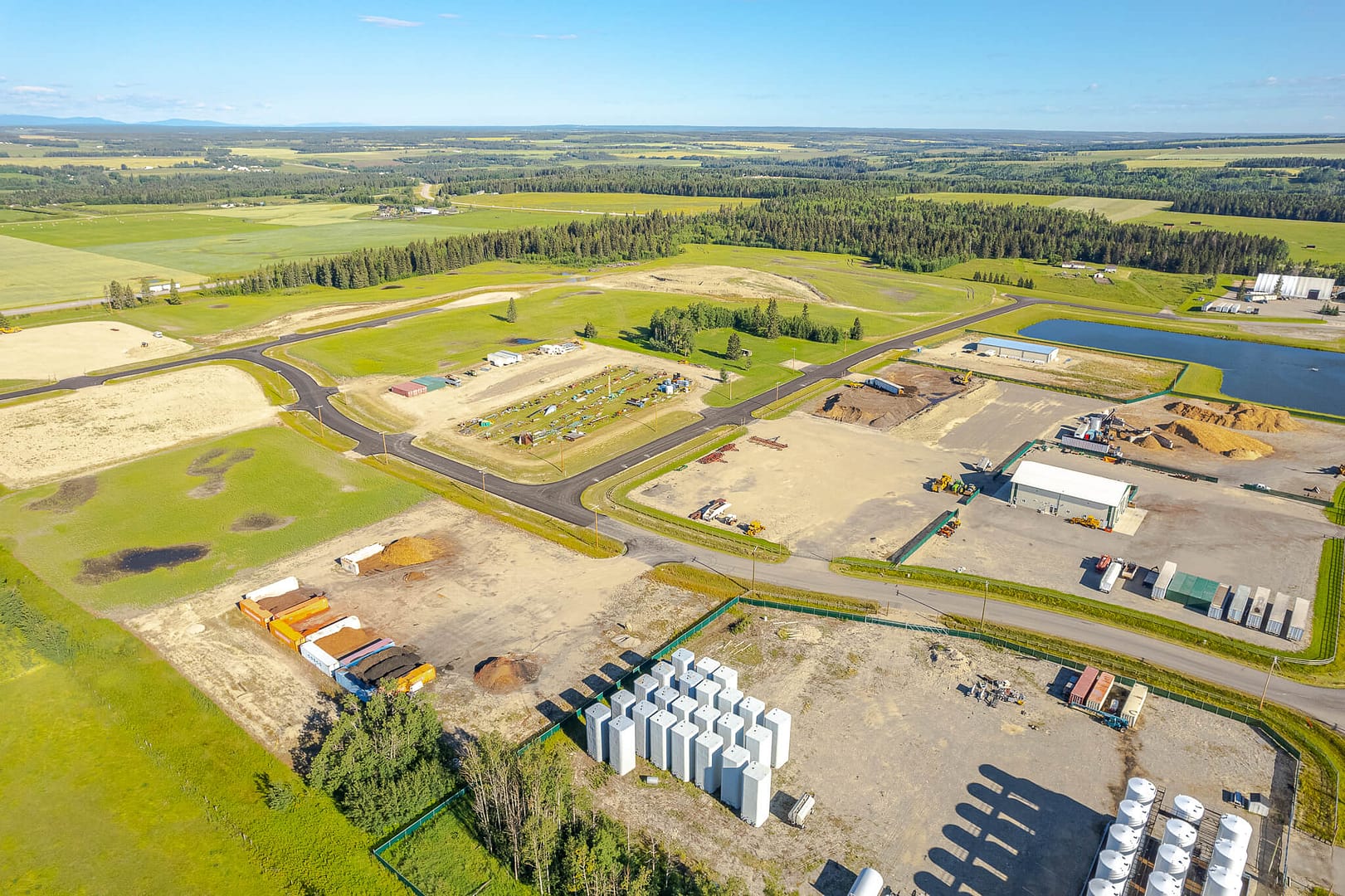 aerial construction site photo near sundre