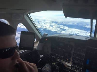 randy blackwell flying a medevac king air over the canadian rockies